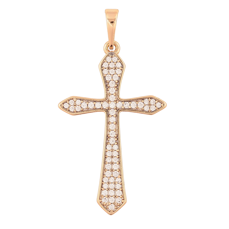 Кулон Xuping Позолота 18K Крест с цирконием для цепочки до 6мм фото №1