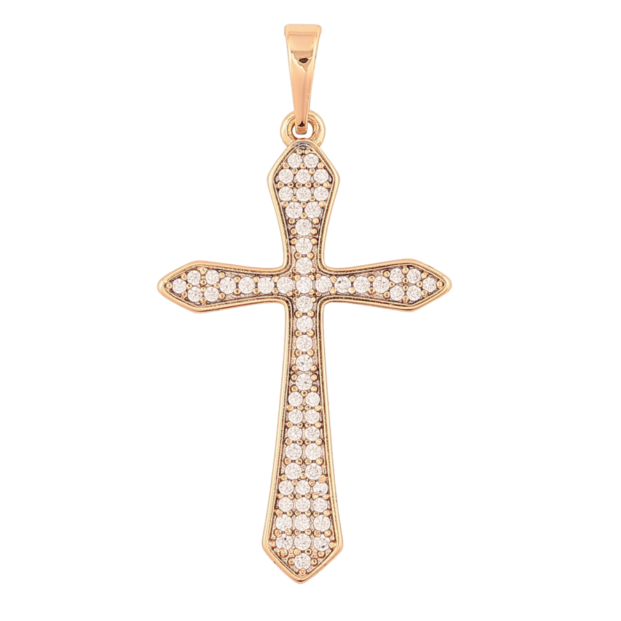 Кулон Xuping Позолота 18K Хрест з цирконієм для ланцюжка до 6мм фото №1