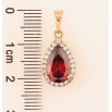 Кулон Xuping Позолота 18K «Червона кришталева крапелька в обрамленні цирконію для ланцюжка до 5мм фото №2 Кулон Xuping Позолота 18K «Червона кришталева крапелька в обрамленні цирконію для ланцюжка до 5мм фото №2