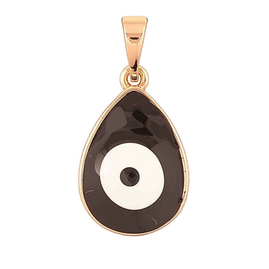 Кулон Xuping Позолота 18K «Чорно-біла емалева крапелька-оберіг Око Фатіми для ланцюжка до 5мм фото №1 Кулон Xuping Позолота 18K «Чорно-біла емалева крапелька-оберіг Око Фатіми для ланцюжка до 5мм фото №1