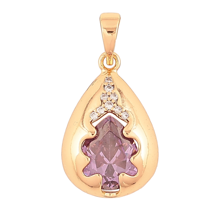 Кулон Xuping Позолота 18K Капелька с сиреневым кристаллом для цепочки до 6мм фото №16 Кулон Xuping Позолота 18K Капелька с сиреневым кристаллом для цепочки до 6мм фото №16
