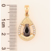 Кулон Xuping Позолота 18K Крапелька з чорним кристалом і цирконієм для ланцюжка до 5мм фото №2