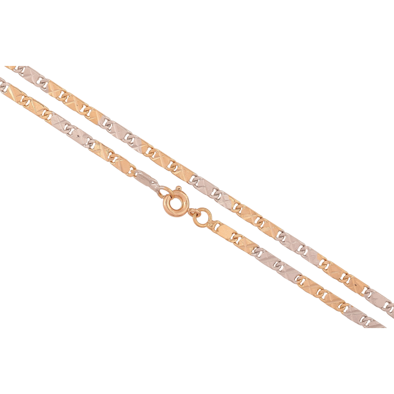 Цепочка Xuping Позолота 18K + Родий Плетение Морская цепь с узором длина 45см х 2.5мм фото №1 Цепочка Xuping Позолота 18K + Родий Плетение Морская цепь с узором длина 45см х 2.5мм фото №1