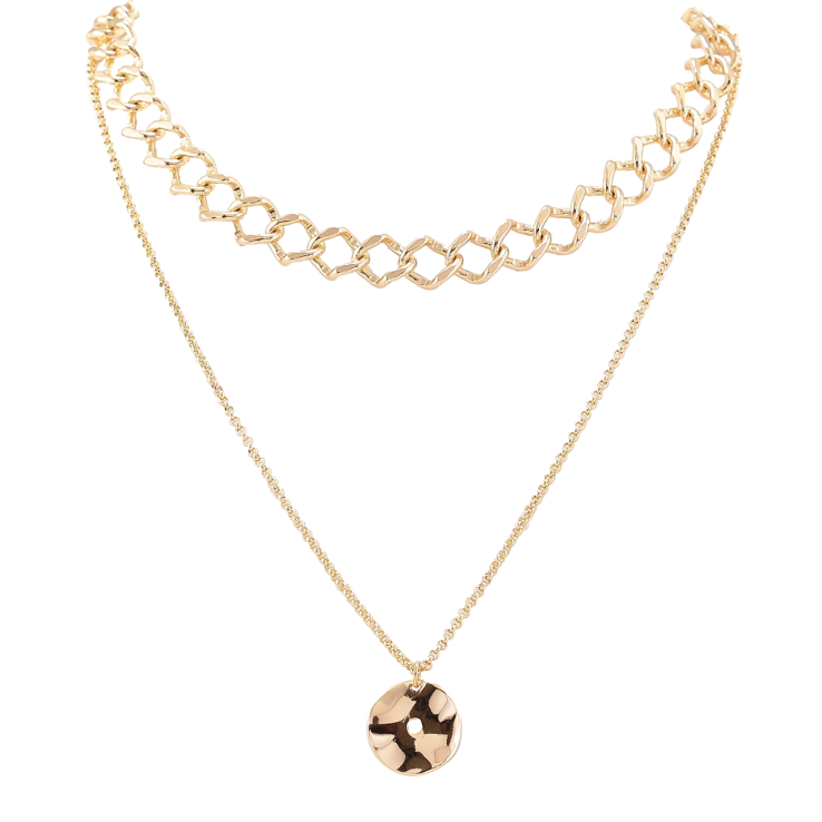 Подвеска на цепочке Xuping Позолота 14K Двойная цепочка с круглой подвеской длина 39-44см х 1.5-8мм фото №8 Подвеска на цепочке Xuping Позолота 14K Двойная цепочка с круглой подвеской длина 39-44см х 1.5-8мм фото №8