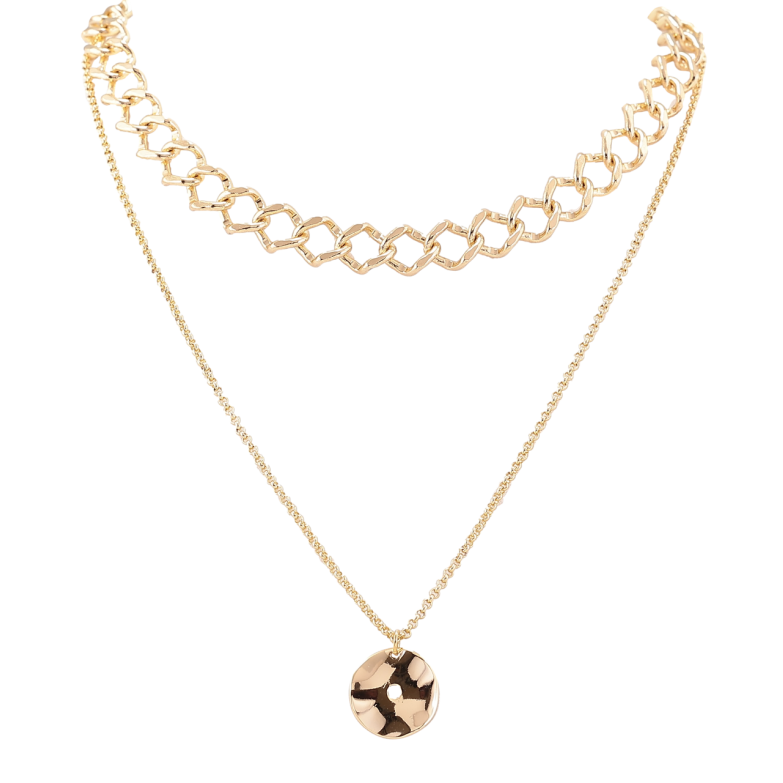 Підвіска на ланцюжку Xuping Позолота 14K Подвійний ланцюжок з круглою підвіскою довжина 39-44см х 1.5-8мм фото №1 Підвіска на ланцюжку Xuping Позолота 14K Подвійний ланцюжок з круглою підвіскою довжина 39-44см х 1.5-8мм фото №1