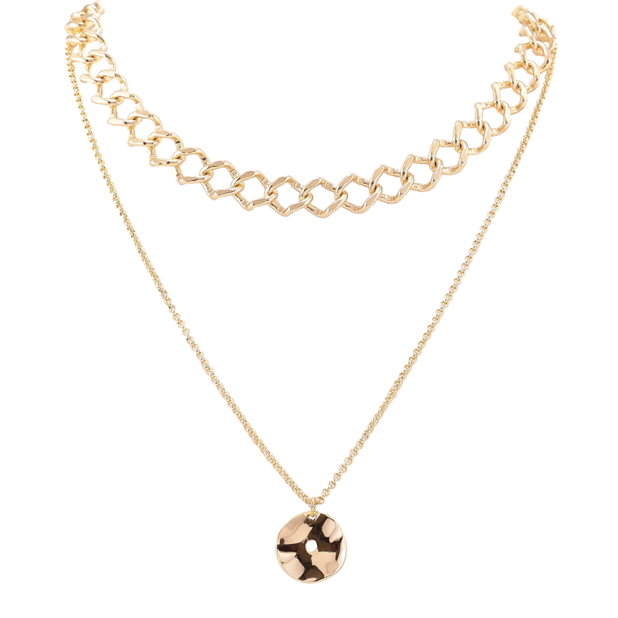 Підвіска на ланцюжку Xuping Позолота 14K Подвійний ланцюжок з круглою підвіскою довжина 39-44см х 1.5-8мм фото №1 Підвіска на ланцюжку Xuping Позолота 14K Подвійний ланцюжок з круглою підвіскою довжина 39-44см х 1.5-8мм фото №1