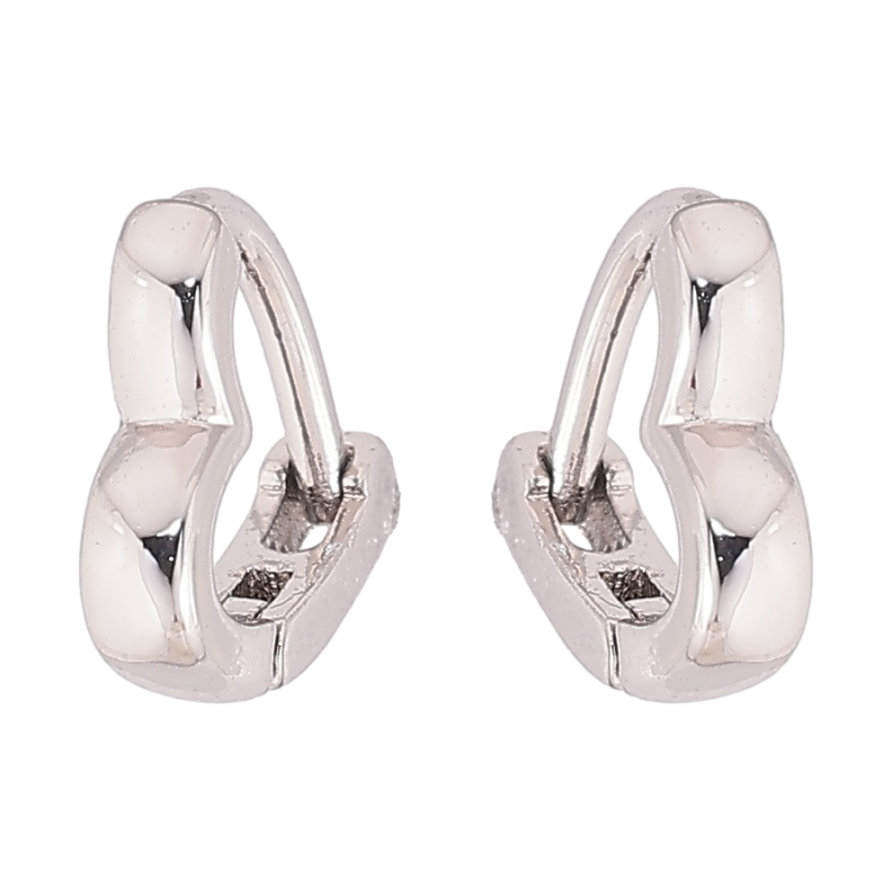 Сережки дитячі Xuping Родій колечка «Сердечка» фото №1 Сережки дитячі Xuping Родій колечка «Сердечка» фото №1