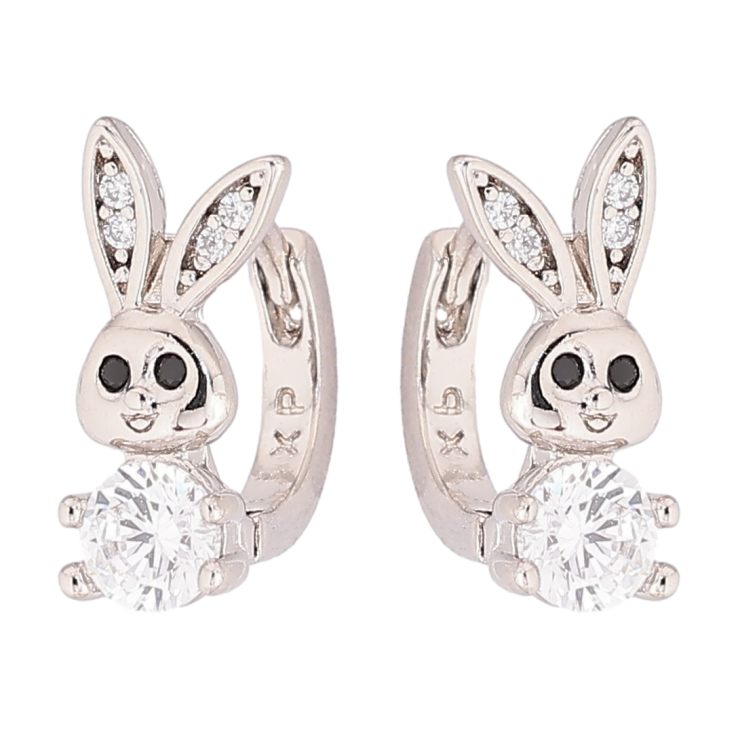 Сережки дитячі Xuping Родій колечка «Зайчата з цирконієм» фото №20 Сережки дитячі Xuping Родій колечка «Зайчата з цирконієм» фото №20