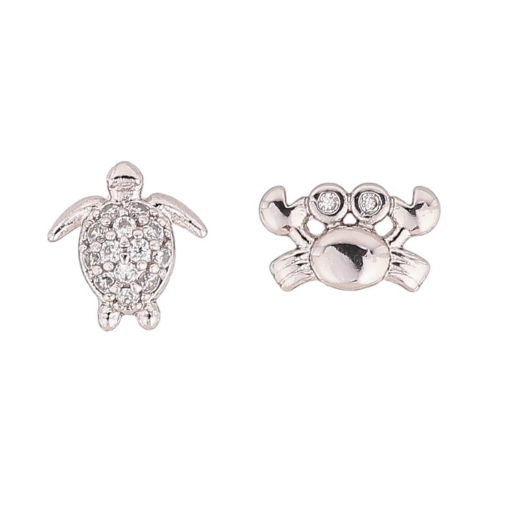 Сережки дитячі Xuping Родій пусети Черепашка з крабом фото №18 Сережки дитячі Xuping Родій пусети Черепашка з крабом фото №18