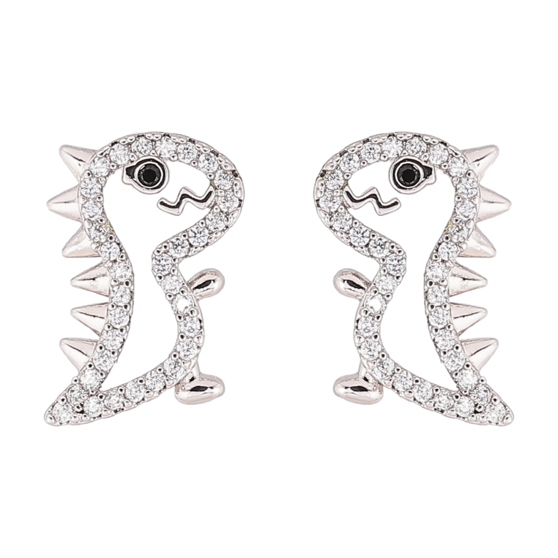 Сережки дитячі Xuping Родій пусети Динозаври фото №1 Сережки дитячі Xuping Родій пусети Динозаври фото №1