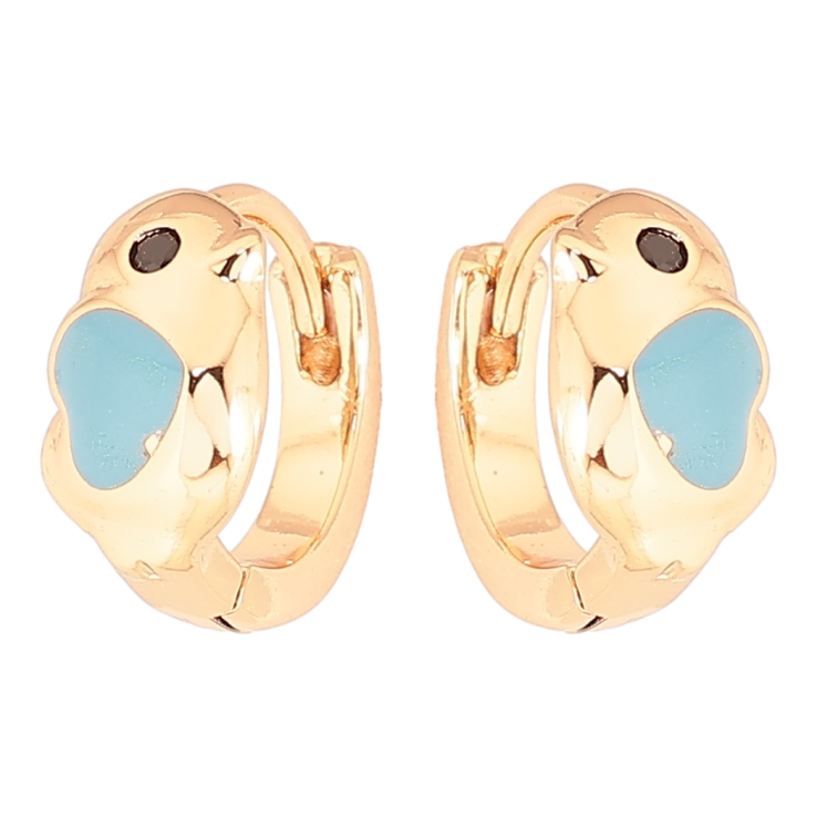 Сережки Xuping Позолота 18K колечка «Курчата з блакитними сердечками» фото №3