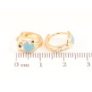 Серьги Xuping Позолота 18K колечки Цыплята с голубыми сердечками фото №2