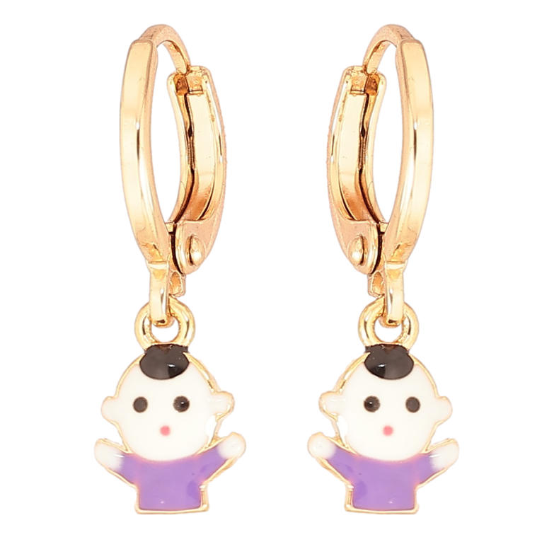 Серьги Xuping Позолота 18K подвески на колечках Человечки с разноцветной эмалью фото №1