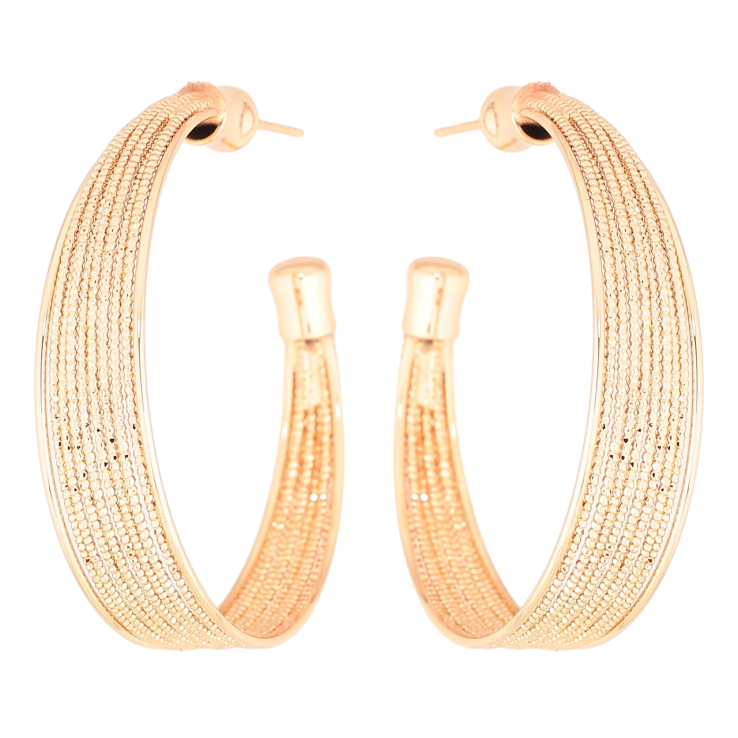 Сережки Xuping Позолота 18K пусети «Широкі дуги» фото №6 Сережки Xuping Позолота 18K пусети «Широкі дуги» фото №6