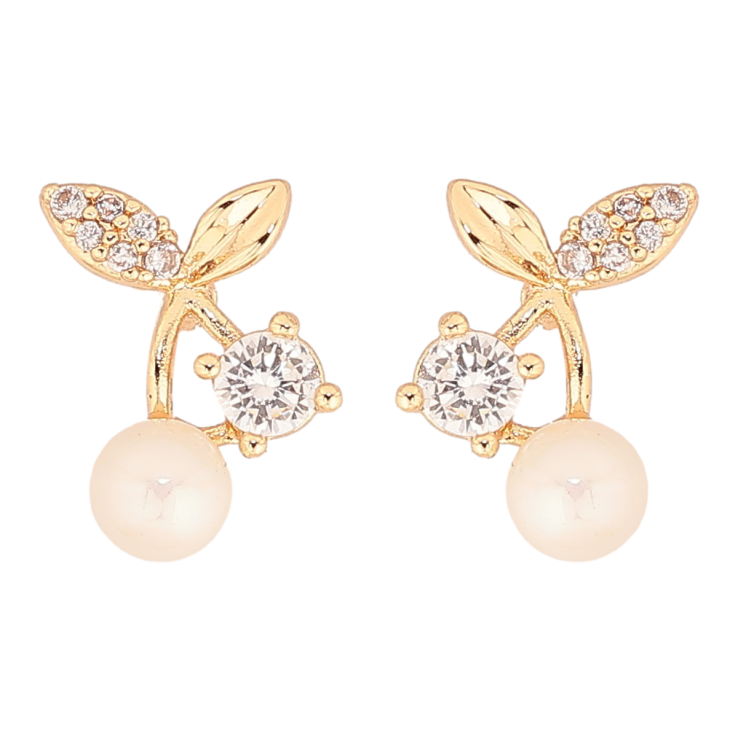 Сережки Xuping Позолота 18K пусети «Кришталево-перлинні ягідки» фото №13