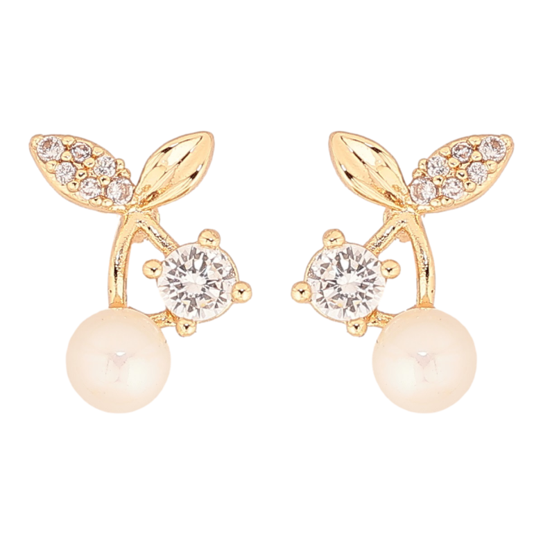 Серьги Xuping Позолота 18K пусеты Кристально-жемчужные ягодки фото №1