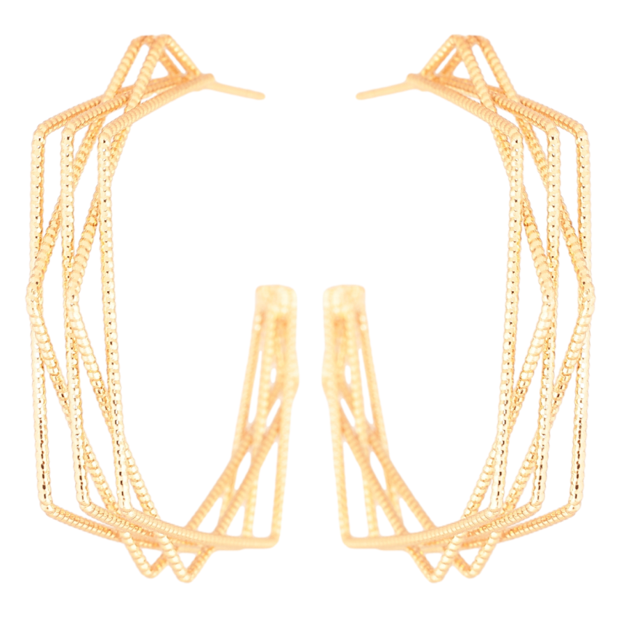 Сережки Xuping Позолота 18K пусети «Декоративні дуги» фото №1 Сережки Xuping Позолота 18K пусети «Декоративні дуги» фото №1