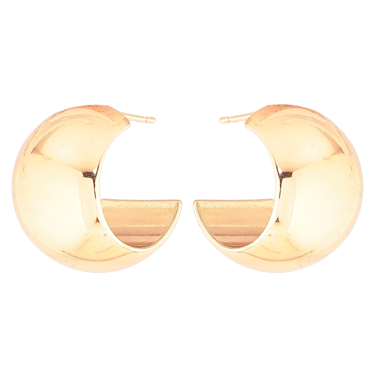 Сережки Xuping Позолота 18K пусети «Широкі дуги» фото №4 Сережки Xuping Позолота 18K пусети «Широкі дуги» фото №4