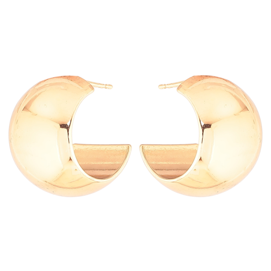 Сережки Xuping Позолота 18K пусети «Широкі дуги» фото №1 Сережки Xuping Позолота 18K пусети «Широкі дуги» фото №1