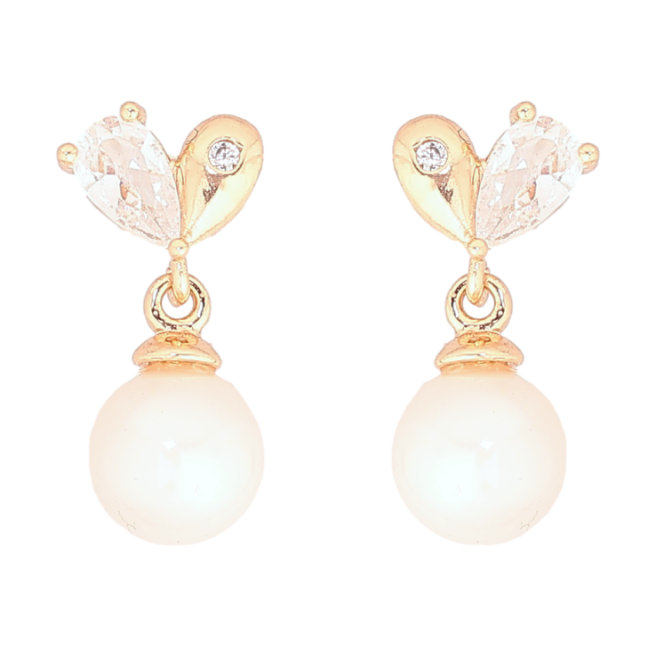 Сережки Xuping Позолота 18K пусети «Сердечка з перлинними підвісками» фото №17 Сережки Xuping Позолота 18K пусети «Сердечка з перлинними підвісками» фото №17