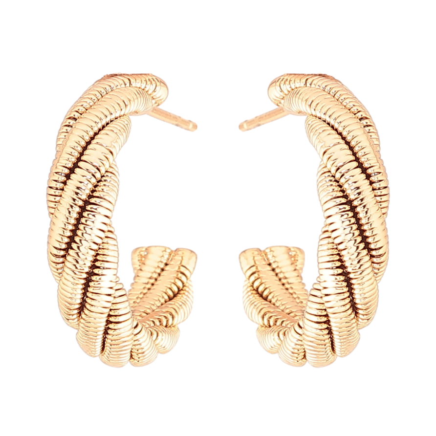 Сережки Xuping Позолота 18K пусети «Декоративні дуги» фото №1