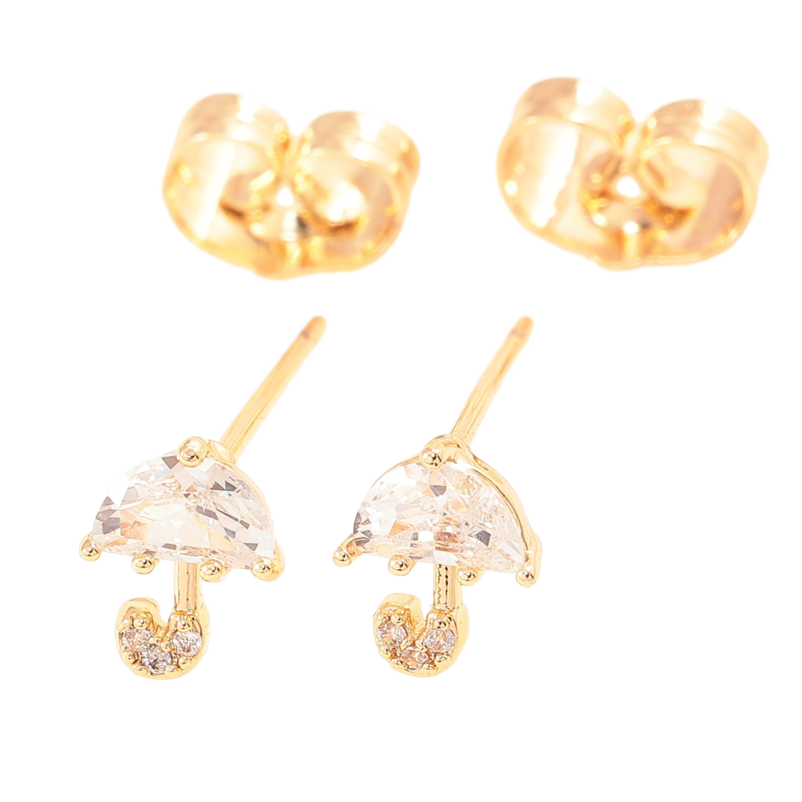 Сережки Xuping Позолота 18K пусети «Кришталеві парасольки» фото №1