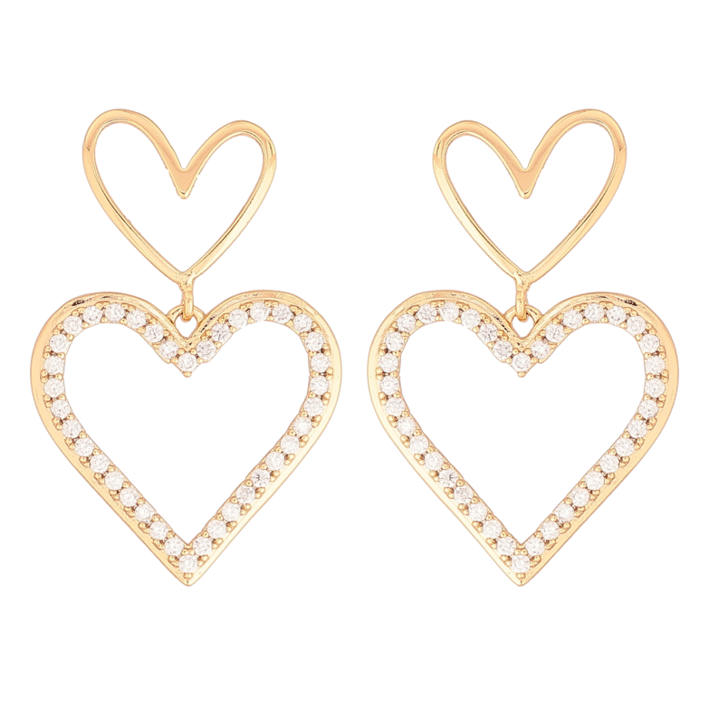 Сережки Xuping Позолота 18K пусети «Сердечка» фото №1