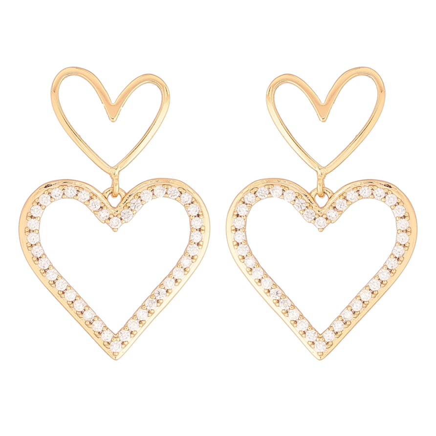 Сережки Xuping Позолота 18K пусети «Сердечка» фото №1