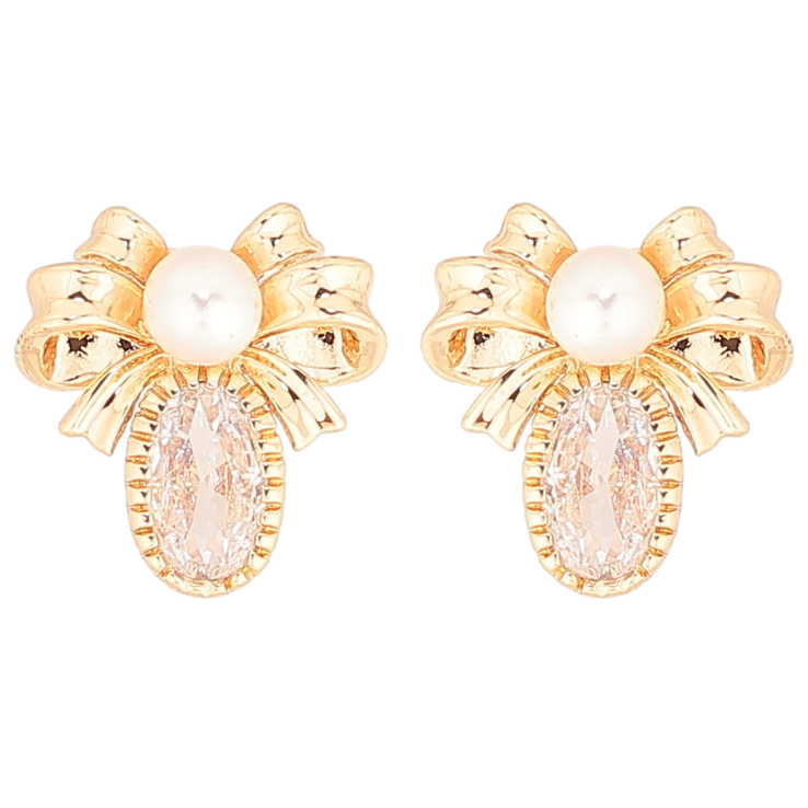 Сережки Xuping Позолота 18K пусети «Банти з кристалами та перлинами» фото №20