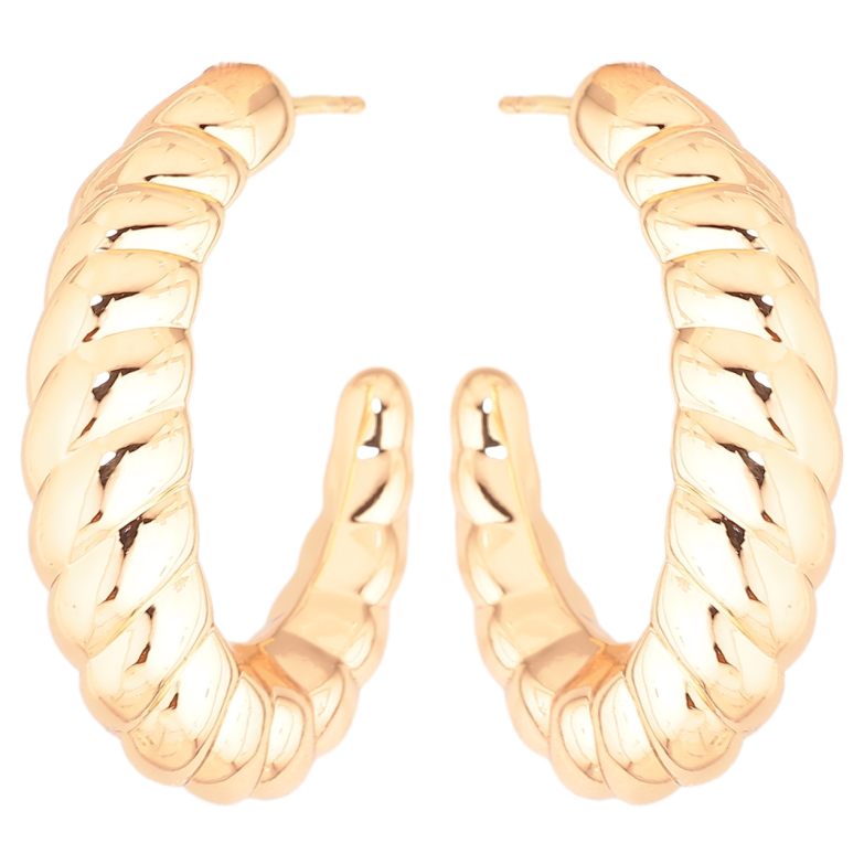 Серьги Xuping Позолота 18K пусеты Объемные дуги фото №1 Серьги Xuping Позолота 18K пусеты Объемные дуги фото №1