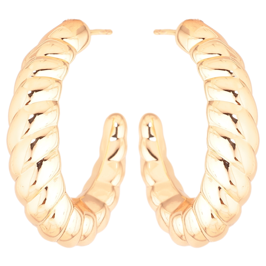 Сережки Xuping Позолота 18K пусети «Об'ємні дуги» фото №1 Сережки Xuping Позолота 18K пусети «Об'ємні дуги» фото №1