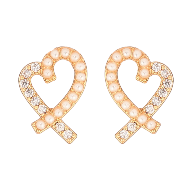 Серьги Xuping Позолота 18K пусеты Сердечки фото №1