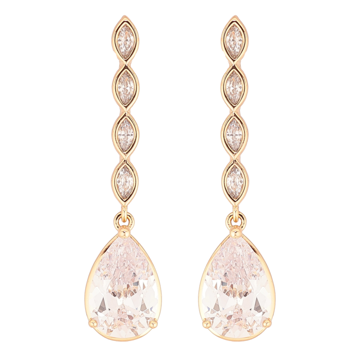 Сережки Xuping Позолота 18K пусети «Кришталеві підвіски» фото №15