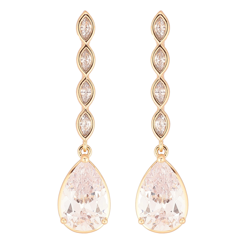 Сережки Xuping Позолота 18K пусети «Кришталеві підвіски» фото №1 Сережки Xuping Позолота 18K пусети «Кришталеві підвіски» фото №1