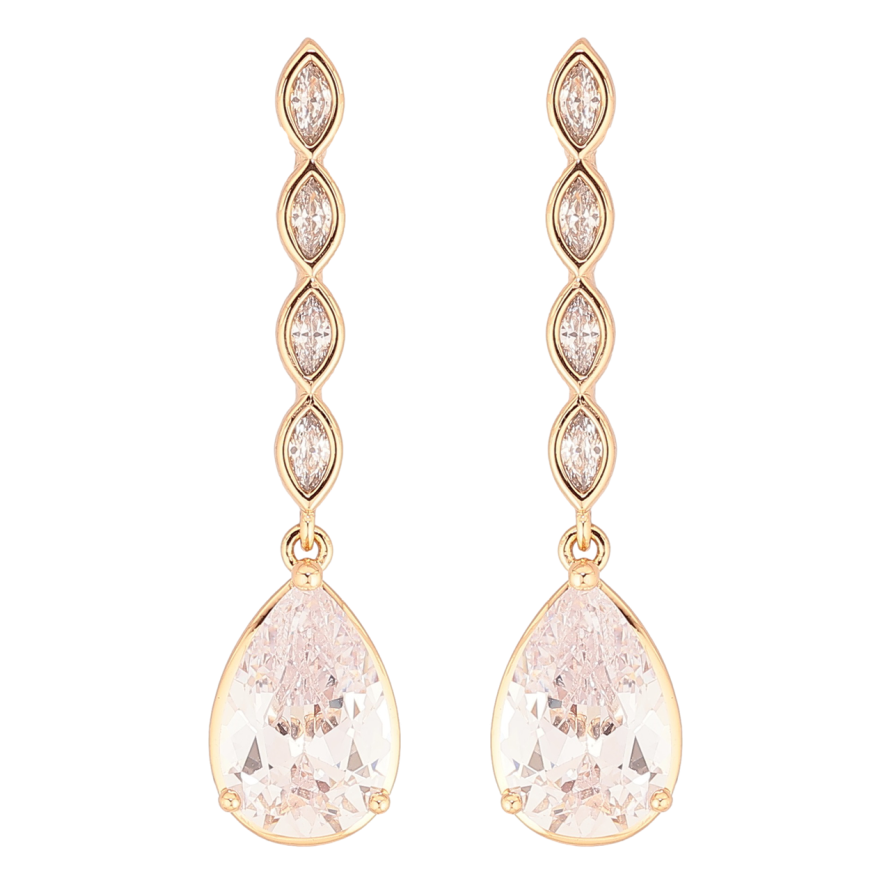 Сережки Xuping Позолота 18K пусети «Кришталеві підвіски» фото №1 Сережки Xuping Позолота 18K пусети «Кришталеві підвіски» фото №1