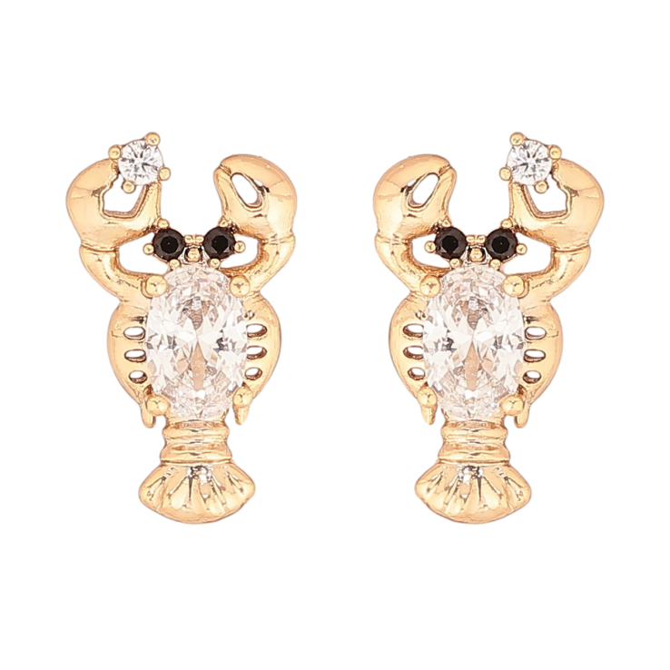 Сережки Xuping Позолота 18K пусети «Раки з кристалами» фото №2