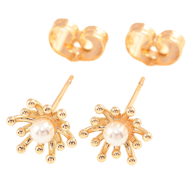 Сережки Xuping Позолота 18K пусети «Перлинні квіточки» фото №20 Сережки Xuping Позолота 18K пусети «Перлинні квіточки» фото №20