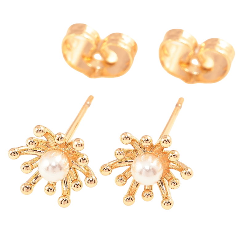 Серьги Xuping Позолота 18K пусеты Жемчужные цветочки фото №1 Серьги Xuping Позолота 18K пусеты Жемчужные цветочки фото №1