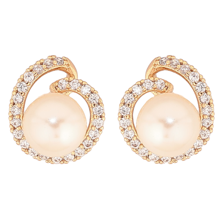 Сережки Xuping Позолота 18K пусети «Перлини в декоративному обрамленні цирконію» фото №24