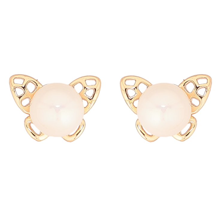 Сережки Xuping Позолота 18K пусети «Метелики з перлинами» фото №5