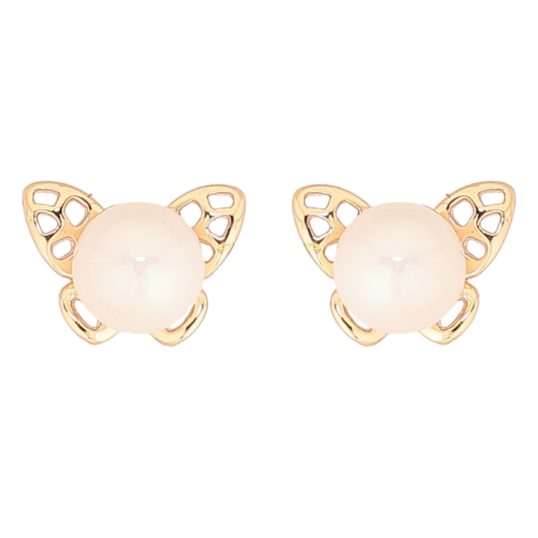 Сережки Xuping Позолота 18K пусети «Метелики з перлинами» фото №1 Сережки Xuping Позолота 18K пусети «Метелики з перлинами» фото №1