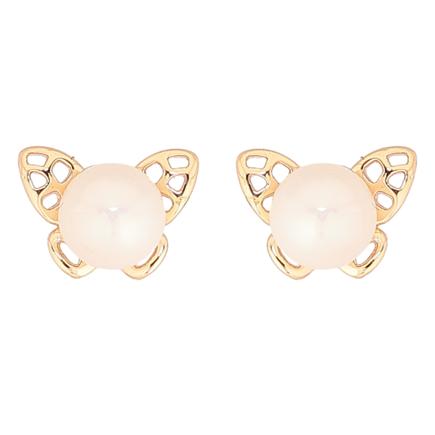 Сережки Xuping Позолота 18K пусети «Метелики з перлинами» фото №1