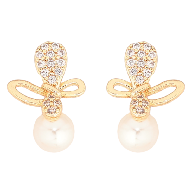 Сережки Xuping Позолота 18K пусети «Метелики з перлинами» фото №9