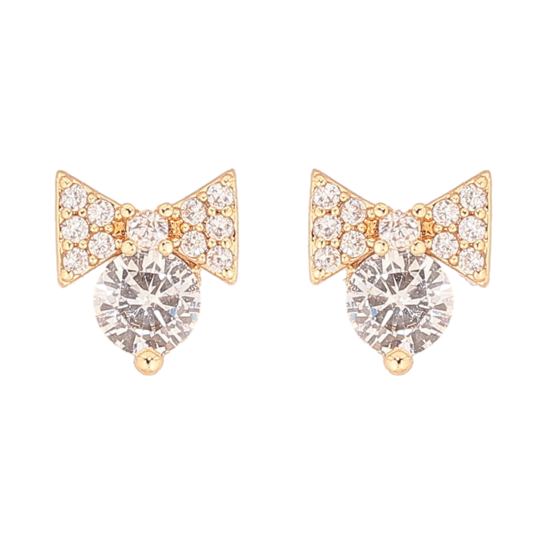 Сережки Xuping Позолота 18K пусети «Банти з кристалами» фото №1