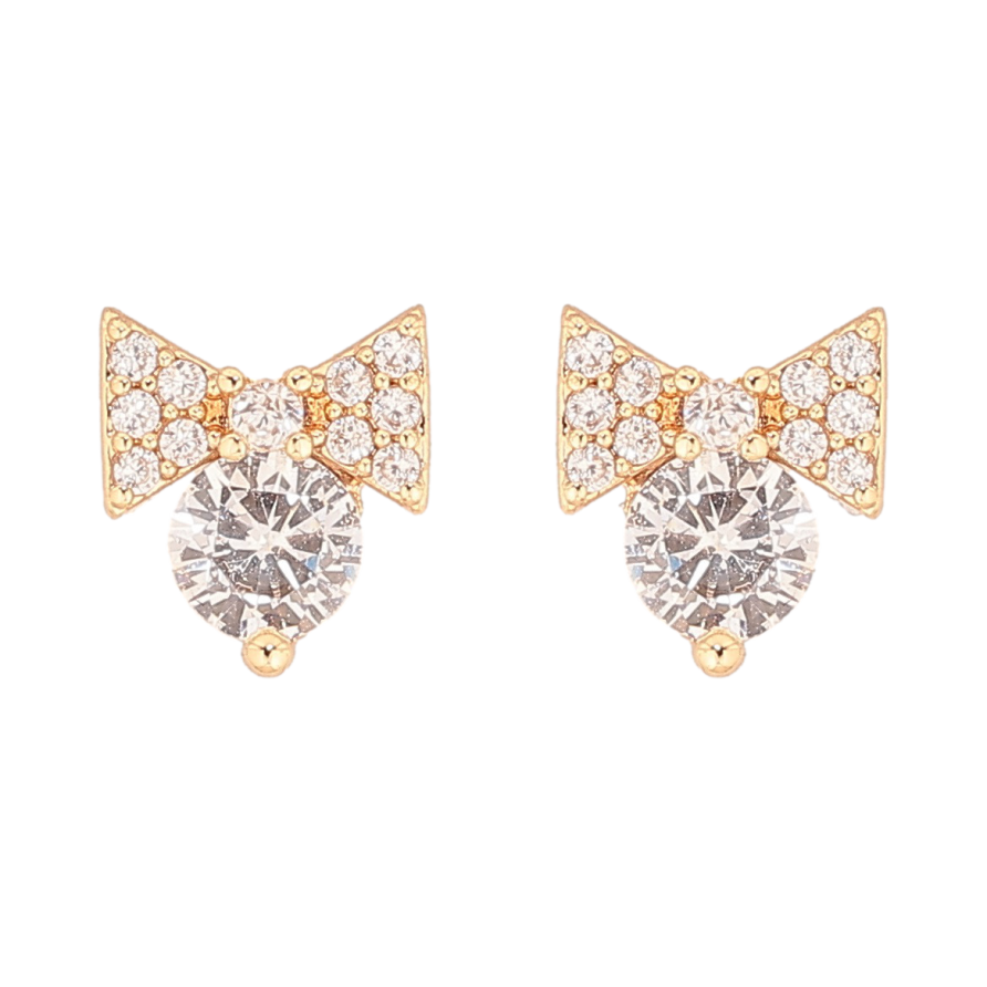 Сережки Xuping Позолота 18K пусети «Банти з кристалами» фото №1