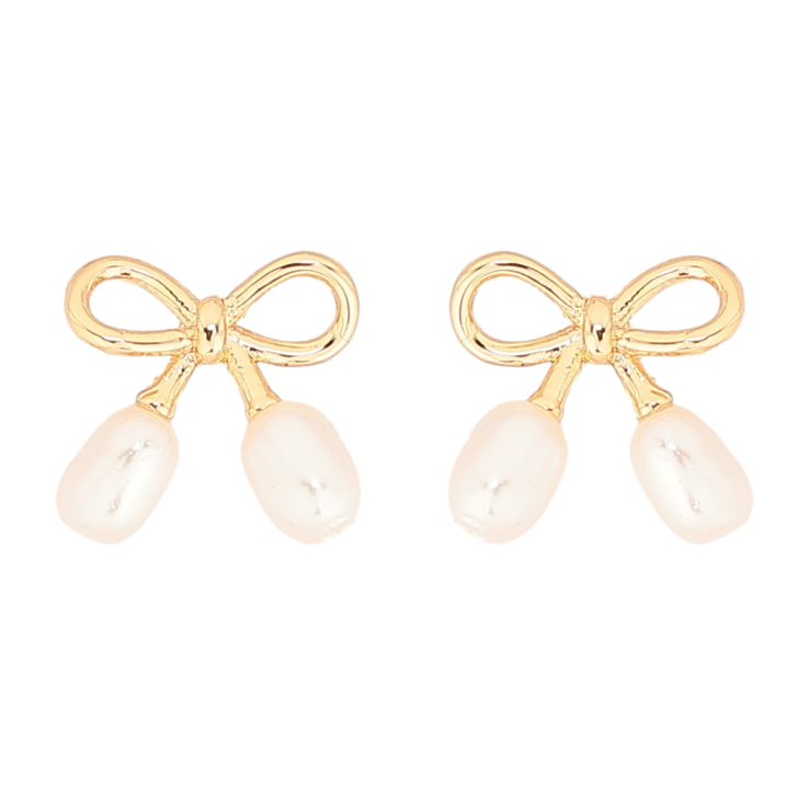 Сережки Xuping Позолота 18K пусети «Банти з перлинками» фото №18