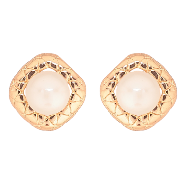 Сережки Xuping Позолота 18K пусети «Ромби з перлинами» фото №19 Сережки Xuping Позолота 18K пусети «Ромби з перлинами» фото №19