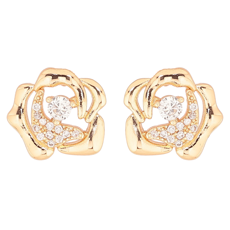 Сережки Xuping Позолота 18K пусети «Квіточки з цирконієм» фото №12