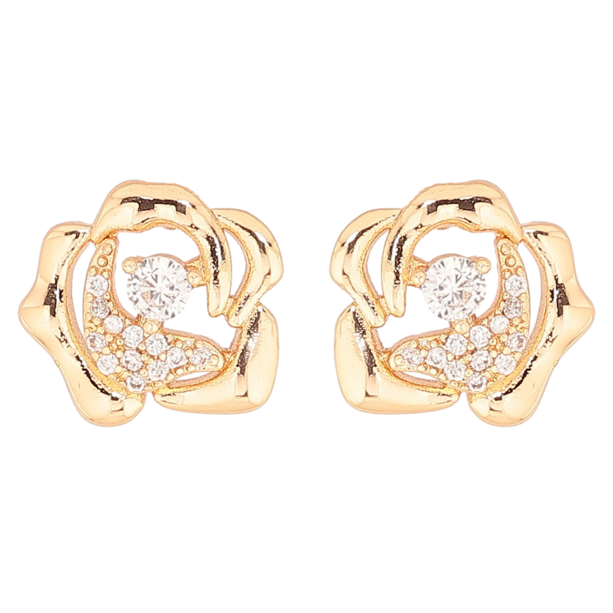 Сережки Xuping Позолота 18K пусети «Квіточки з цирконієм» фото №1