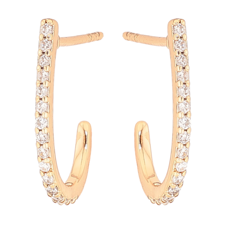 Сережки Xuping Позолота 18K пусети «Доріжки цирконію» фото №3